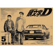Pintura em cartaz inicial D Takumi Fujiwara AE86 30x42cm Pintura em cartaz inicial D Takumi Fujiwara AE86 30x42cm