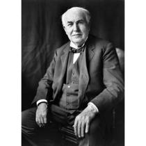Pintura em cartaz: retrato vintage de Thomas Edison 30x42cm Pintura em cartaz: retrato vintage de Thomas Edison 30x42cm