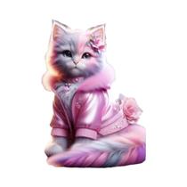 Pintura Em Diamante 5D De Gato Rosa Com Borboleta DIY Mosaico Completo Quadrado Redondo Decoração De Pintura Em Diamante 5D De Gato Rosa Com Borboleta DIY Mosaico Completo Quadrado Redondo Decoração De