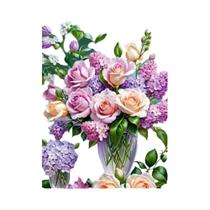 Pintura Em Diamante 5D Rosa Lilás Com Pedras De Diamante Em Forma Quadrada E Redonda Para Decoração