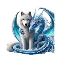 Pintura Em Diamante Com Strass Wolf Momoart, Mosaico Completo Quadrado Redondo, Artesanato De Dragão