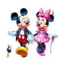 Pintura Em Diamante Disney Mickey Minnie Arte Em Mosaico Completo Quadrado Redondo Feita À Mão