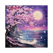Pintura Em Diamante Paisagem Lunar 5D Bordado Com Strass Árvore Flor Decoração Para Casa Huacan Pintura Em Diamante Paisagem Lunar 5D Bordado Com Strass Árvore Flor Decoração Para Casa Huacan