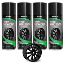 Pintura em spray de rodas NADAMOO semibrilhante preta 4x370ml Pintura em spray de rodas NADAMOO semibrilhante preta 4x370ml