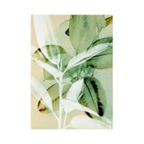 Pintura Em Tela Abstrata De Folhas De Palmeira Verde Com Cervo, Arte De Parede Nórdica Para