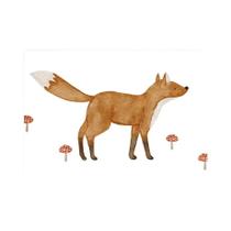 Pintura Em Tela Boho Com Desenho De Urso, Esquilo, Raposa, Porquinho-da-índia E Nave Espacial Para