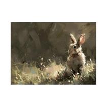 Pintura Em Tela De Coelho Da Páscoa Vintage Leitura Livro Arte De Parede Primavera Decoração Para