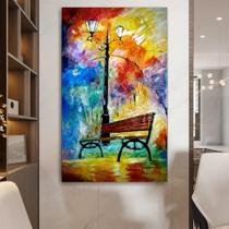 Pintura Em Tela Praça Floral 70X100CM Pintura Em Tela Praça Floral 70X100CM