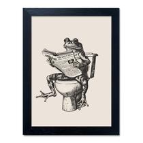 Pintura em tela Senlifa Art Funny Animal Frog Decoração de banheiro