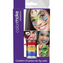 Pintura Facial Cremosa Colormake 3 Cores MOD1 - Blister com 3 Unidades