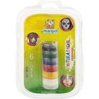 Pintura facial cremosa Maripel com 6 cores Pintura facial cremosa Maripel com 6 cores