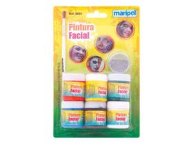 Pintura Facial Liquida Com Pincel 06 Cores Maripel - 6003