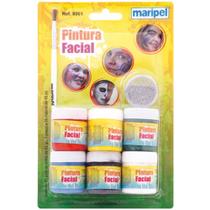 Pintura Facial Liquida + Pincel 6Cores 15Ml C Ct.C/06 Maripel