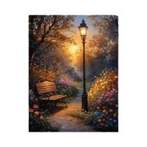 Pintura Por Números De Paisagem De Árvore De Outono DIY Pintura Digital Cenário Com Luminária De Rua