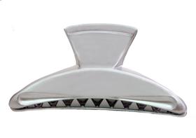Pinza para el cabello Caravan con triángulo satinado dorado y plateado, cuerpo cuadrado y parte superior