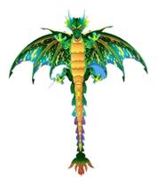 Pipa 3d Em Poliéster Formato Dragão Verde Pipa 3d Em Poliéster Formato Dragão Verde