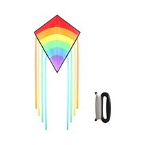 Pipa Diamante Arco-Íris Colorida De Cauda Longa Para Crianças Iniciantes Brinquedo De Exterior