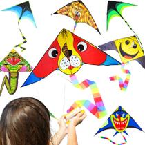 Pipa Raia Papagaio De Praia Grande com Linha E Rabiola Vareta Fibra Modelo Cachorrinho Pipa Raia Papagaio De Praia Grande com Linha E Rabiola Vareta Fibra Modelo Cachorrinho