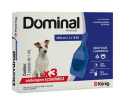 Pipeta Dominal X 3 Cães 5.1 A 10KG 1ML