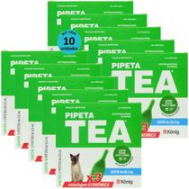 Pipeta Tea 0,5 ml Antiparasitário Contra Pulgas P/ Gatos de até 4 Kg C/ 3 unid. Kit C/ 10 Cxs