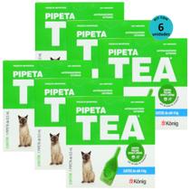 Pipeta Tea 0,5 ml Antiparasitário Contra Pulgas para Gatos de até 4 Kg - König Kit Com 6
