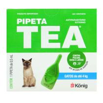 Pipeta Tea 0,5 ml Antiparasitário Contra Pulgas para Gatos de até 4 Kg - König - Konig