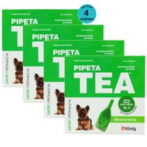 Pipeta Tea 0,7ml Antiparasitário Contra Pulgas para Cães de 0,6 até 5 Kg - König Kit Com 4