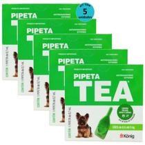 Pipeta Tea 0,7ml Antiparasitário Contra Pulgas para Cães de 0,6 até 5 Kg - König Kit Com 5 - Konig