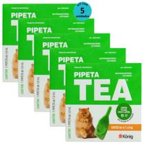 Pipeta Tea 1,0 ml Antiparasitário Contra Pulgas para Gatos de 4,1 até 8 Kg - König Kit Com 5