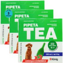 Pipeta Tea 1,3 ml Antiparasitário Contra Pulgas Para Cães de 5,1 até 10 Kg Com 3 unid Kit Com 3 Cxs Pipeta Tea 1,3 ml Antiparasitário Contra Pulgas Para Cães de 5,1 até 10 Kg Com 3 unid Kit Com 3 Cxs
