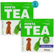 Pipeta Tea 1,3 ml Antiparasitário Contra Pulgas para Cães de 5,1 até 10 Kg - König Kit Com 2