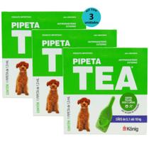 Pipeta Tea 1,3 ml Antiparasitário Contra Pulgas para Cães de 5,1 até 10 Kg - König Kit Com 3