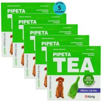 Pipeta Tea 1,3 ml Antiparasitário Contra Pulgas para Cães de 5,1 até 10 Kg - König Kit Com 5 - Konig
