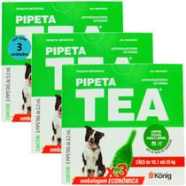 Pipeta Tea 3,2ml Antiparasitário Contra Pulgas P/ Cães de 10,1 até 25 Kg C/ 3 unid. Kit C/ 3 Cxs