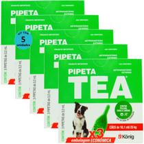 Pipeta Tea 3,2ml Antiparasitário Contra Pulgas P/ Cães de 10,1 até 25 Kg C/ 3 unid. Kit C/ 5 Cxs