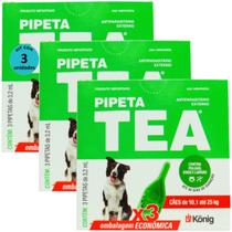 Pipeta Tea 3,2ml Antiparasitário Contra Pulgas Para Cães de 10,1 até 25 Kg Com 3 unid Kit Com 3 Cxs