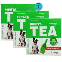 Pipeta Tea 3,2ml Antiparasitário Contra Pulgas para Cães de 10,1 até 25 Kg - König Kit Com 3