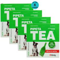 Pipeta Tea 3,2ml Antiparasitário Contra Pulgas para Cães de 10,1 até 25 Kg - König Kit Com 4