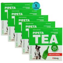 Pipeta Tea 3,2ml Antiparasitário Contra Pulgas para Cães de 10,1 até 25 Kg - König Kit Com 5