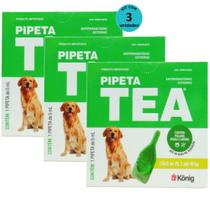 Pipeta Tea 5 ml Antiparasitário Contra Pulgas para Cães de 25,1 até 40 Kg - König Kit Com 3
