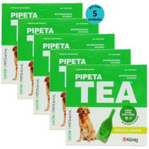Pipeta Tea 5 ml Antiparasitário Contra Pulgas para Cães de 25,1 até 40 Kg - König Kit Com 5
