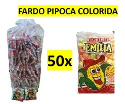 Pipoca Colorida Emilia Flokimel Fardo C/50 unids de 10g