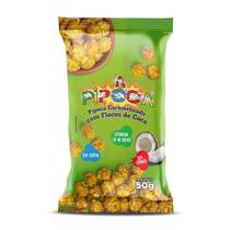Pipoca Gourmet Caramelizada com Flocos de Coco - Caixa com 24 unidades - 50g cada