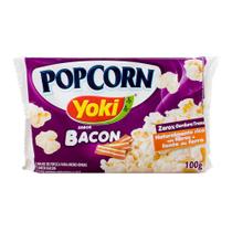 Pipoca para Microondas Popcorn Yoki Bacon 0% Gordura Transgênicas, Rico em Fibras, Fonte de Ferro 100g