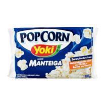 Pipoca para Microondas Popcorn Yoki Manteiga 0% Gordura Transgênicas, Rico em Fibras, Fonte de Ferro 100g