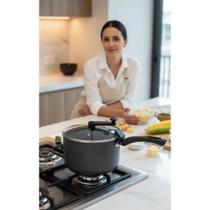 Pipoqueira Antiaderente 22cm 4,8L Chumbo - Pipoca Perfeita Pipoqueira Antiaderente 22cm 4,8L Chumbo - Pipoca Perfeita