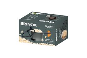 Pipoqueira Brinox Ceramic Life Antiaderente Tampa Vidro Temperado Pic Poc 5,5L Cinza Camurça