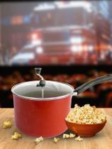 Pipoqueira com Tampa de Vidro e Revestimento Antiaderente Teflon