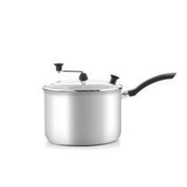 Pipoqueira De Aluminio Polido Tampa De Vidro 20cm 4L Nacional