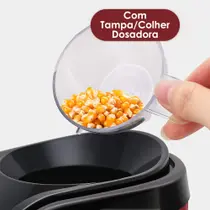 Pipoqueira Eletrica Ar Quente Vermelha 1200W 110V Maquina de Fazer Pipoca